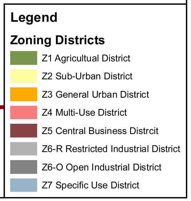 High-Density Residential Mobile Home Z1: Agricultural District Z2: Sub-Urban District Z3: General