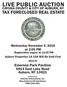 LIVE PUBLIC AUCTION CAYUGA COUNTY & CITY OF AUBURN, NY TAX FORECLOSED REAL ESTATE. Wednesday November 9, 2016 at 2:00 PM