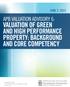 VALUATION OF GREEN AND HIGH PERFORMANCE PROPERTY: BACKGROUND AND CORE COMPETENCY