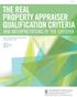 THE REAL PROPERTY APPRAISER QUALIFICATION CRITERIA