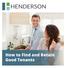How to Find and Retain Good Tenants