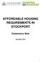 AFFORDABLE HOUSING REQUIREMENTS IN STOCKPORT. Explanatory Note