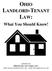 OHIO LANDLORD-TENANT. What You Should Know! published by Ohio Poverty Law Center, LLC