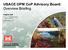 USACE OPM CoP Advisory Board: Overview Briefing