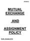 MUTUAL EXCHANGE AND ASSIGNMENT POLICY