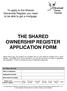 THE SHARED OWNERSHIP REGISTER APPLICATION FORM