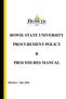 BOWIE STATE UNIVERSITY PROCUREMENT POLICY PROCEDURES MANUAL