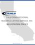 California Regional Multiple Listing Service, Inc. MLS Citation Policy