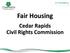 Fair Housing. Cedar Rapids Civil Rights Commission