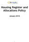 Housing Register and Allocations Policy. January 2018