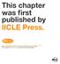 This chapter was first published by IICLE Press.