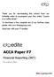 ACCA Paper F7. Financial Reporting (INT) theexpgroup.com