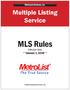 MLS Rules Effective Date **January 1, 2018**