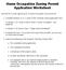 Home Occupation Zoning Permit Application Worksheet
