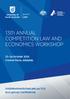 13th ANNUAL COMPETITION LAW AND ECONOMICS WORKSHOP