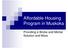 Affordable Housing Program in Muskoka. Providing a Bricks and Mortar Solution and More