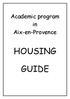 Academic program in Aix-en-Provence HOUSING GUIDE