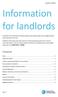 Information for landlords