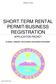 SHORT TERM RENTAL PERMIT/BUSINESS REGISTRATION