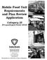 Mobile Food Unit Requirements and Plan Review Application