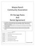 Wayne Ranch Community Association. RV Storage Rules And Rental Agreement