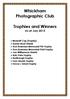 Whickham Photographic Club. Trophies and Winners