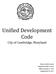 Unified Development Code. City of Cambridge, Maryland