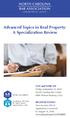 Advanced Topics in Real Property: A Specialization Review