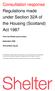 Consultation response Regulations made under Section 32A of the Housing (Scotland) Act 1987