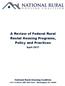 A Review of Federal Rural Rental Housing Programs, Policy and Practices