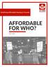 Redefining Affordable Housing in Toronto AFFORDABLE FOR WHO?