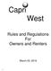 Capri West. Rules and Regulations For Owners and Renters