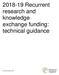 Recurrent research and knowledge exchange funding: technical guidance