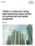 CRISIL s criteria for rating debt backed by lease rentals of commercial real estate properties. May 2018