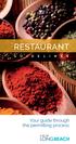 RESTAURANT. Your guide through the permitting process