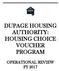 DUPAGE HOUSING AUTHORITY: HOUSING CHOICE VOUCHER PROGRAM