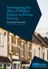 Investigating the effect of Welfare Reform on Private Renting. Dr Tom Simcock October 2018 State of the PRS: Quarterly Report