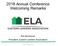 2018 Annual Conference Welcoming Remarks. Ken Buchanan President, Eastern Lenders Association