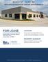 FOR LEASE 6,000 SF - 12,110 SF NEW OFFICE READY FOR TENANT IMPROVEMENTS LOCATION PROPERTY SUMMARY