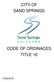 CITY OF SAND SPRINGS CODE OF ORDINACES TITLE 16