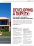 DEVELOPING A DUPLEX: TWO HOUSES, TWO RENTS, TWO SALES: TOO GOOD TO BE TRUE?