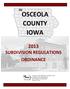 OSCEOLA COUNTY IOWA SUBDIVISION REGULATIONS ORDINANCE