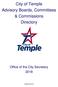City of Temple Advisory Boards, Committees & Commissions Directory. Office of the City Secretary 2018