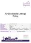 Choice Based Lettings Policy