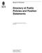 Directory of Public Policies and Position Statements