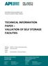 TECHNICAL INFORMATION PAPER VALUATION OF SELF STORAGE FACILITIES
