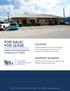 FOR SALE/ FOR LEASE LOCATION PROPERTY SUMMARY Industrial Park Cir. Georgetown, TX 78626